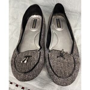 DANA BUCHMAN Flats Women’s Size 10 M ,Slip On ,Tassel Detail , Grey/Black